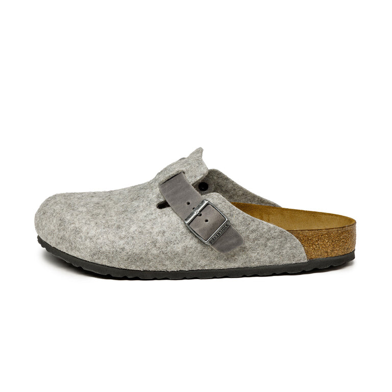 Мюли Birkenstock Boston Natural Leather-Felt, серый