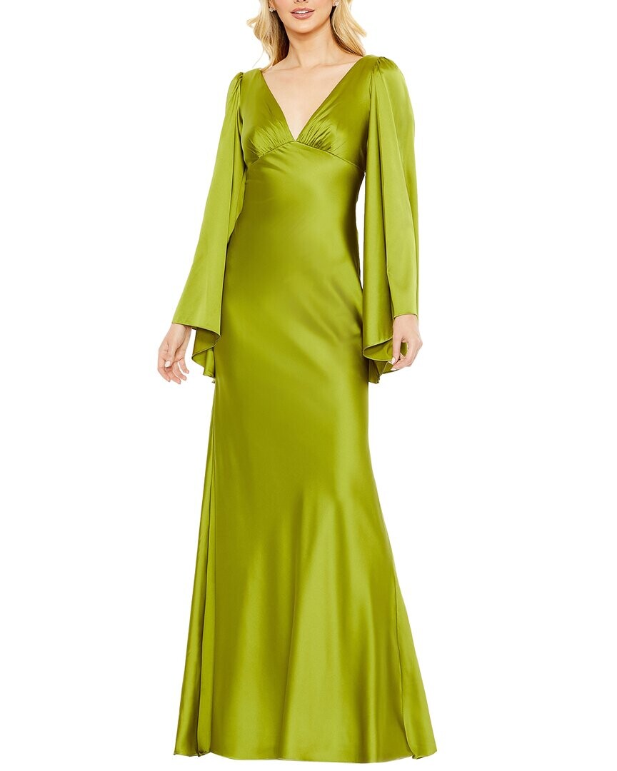 

Платье Mac Duggal Charmeuse с рукавами-колокольчиками и завышенной талией, зеленый