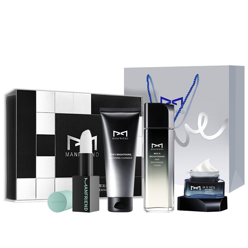 

Мужской набор для отбеливания и борьбы с акне из четырёх предметов MANFRIEND, белыйning Three-Piece Set+Wrinkle-красныйucing Lip Balm 3.3g
