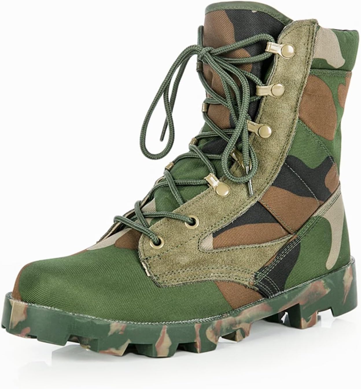 

Мужские водонепроницаемые военные тактические ботинки, легкие, удобные кожаные для улицы, походов, мотоциклов и боевых действий Funifuni, 8.5 Jungle Camouflage