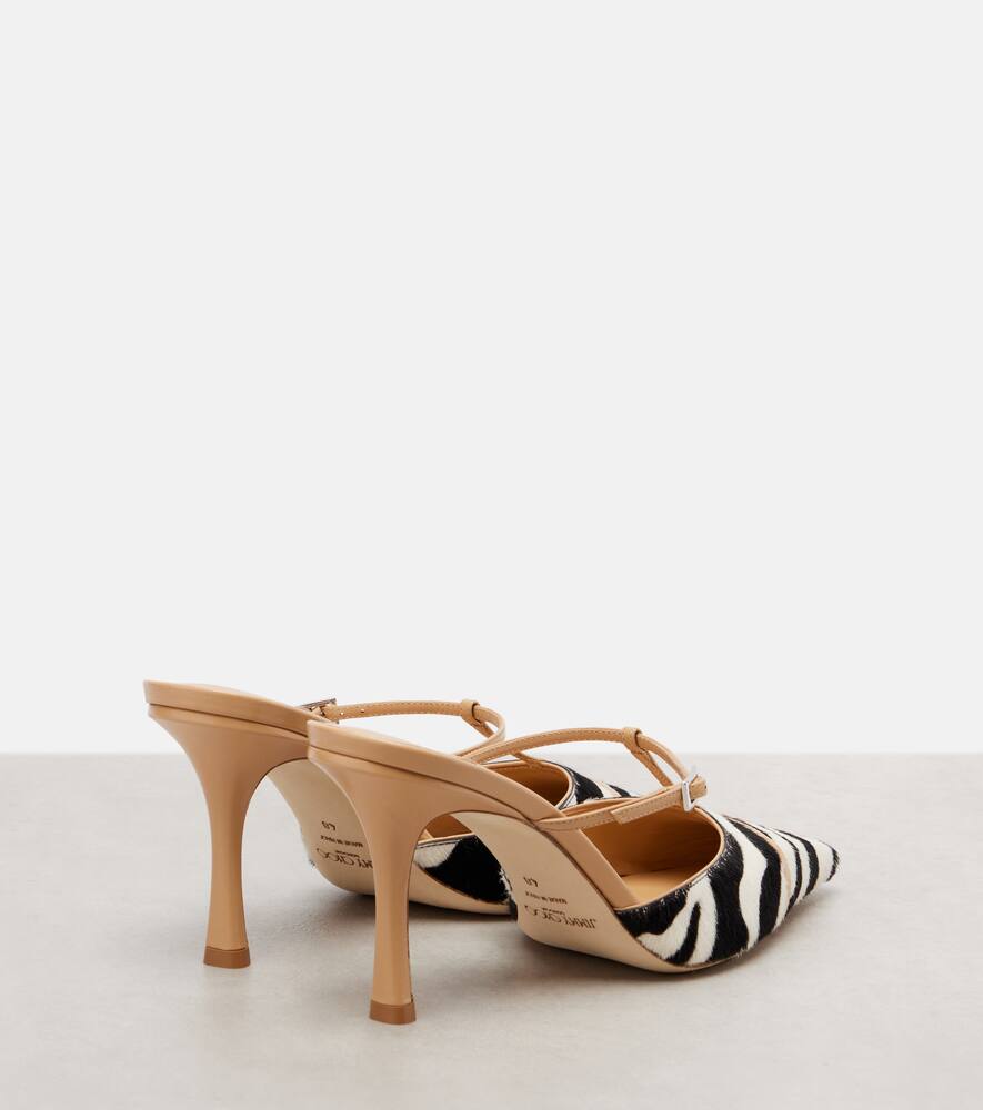 Conner Ives Gloria 85 мюли из телячьей кожи Jimmy Choo, Black/White Mix — фото 2