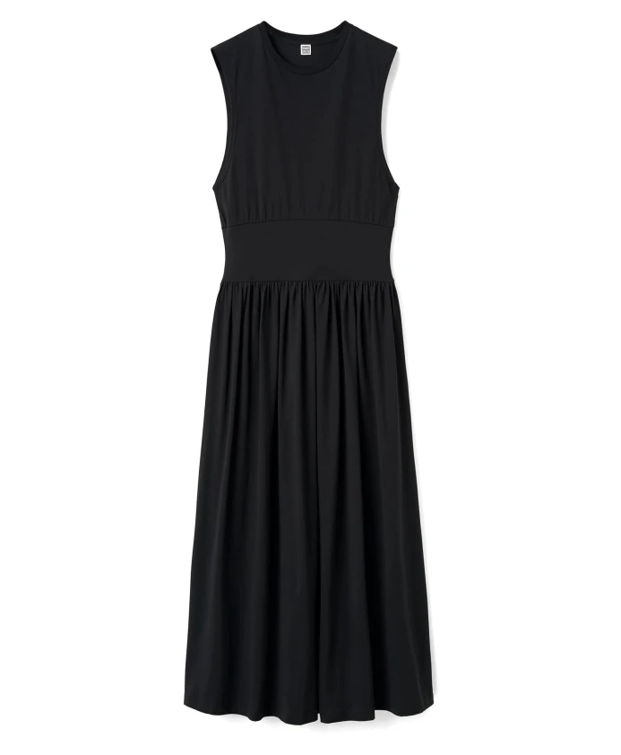 

Белое чайное платье без рукавов Totãªme, черный