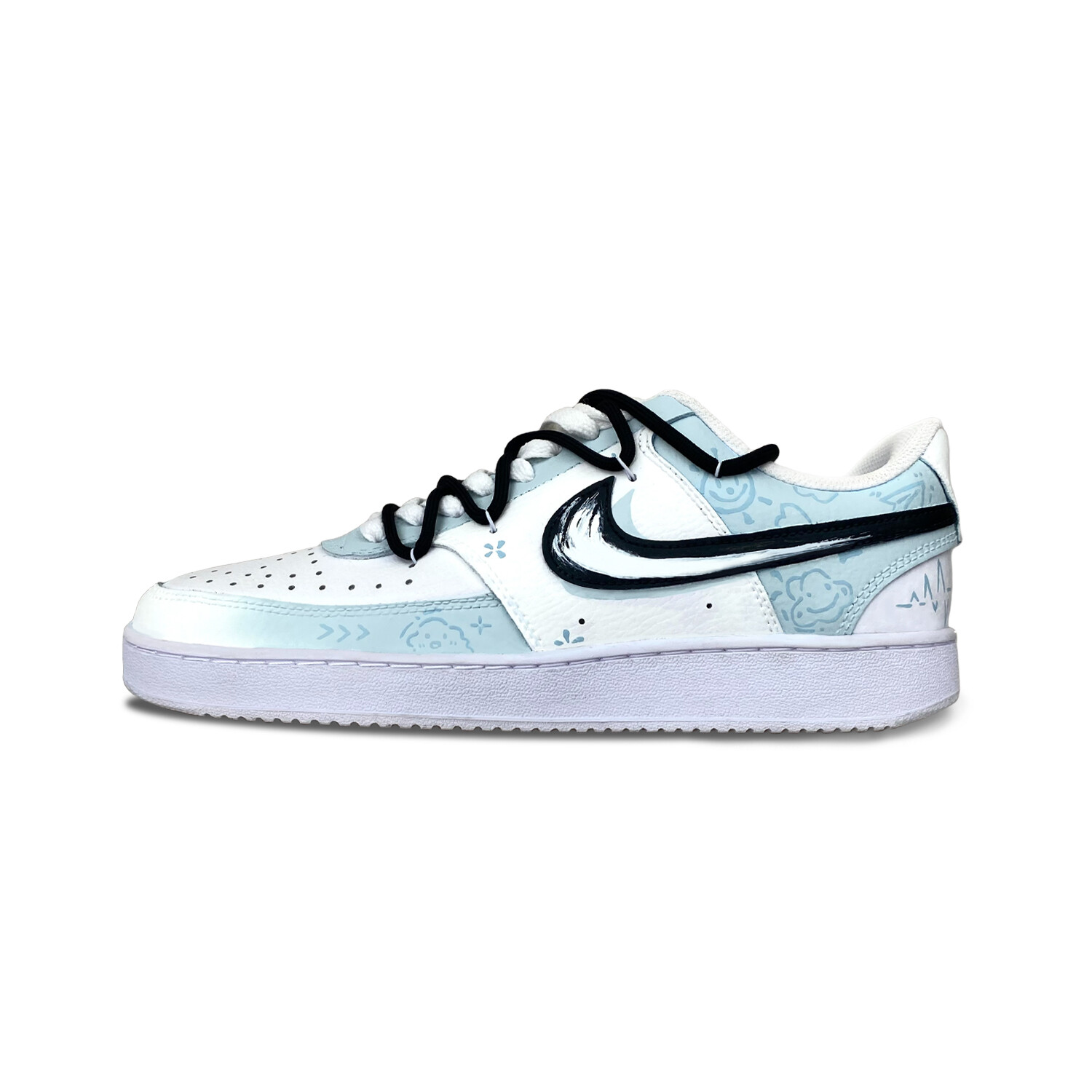 

Кроссовки Nike Court Vision 1 Skateboarding Shoes Men Low-top Blue/white, голубой, Синий, Кроссовки Nike Court Vision 1 Skateboarding Shoes Men Low-top Blue/white, голубой