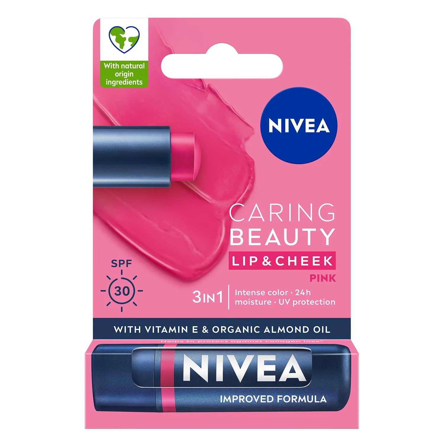 Помада NIVEA Caring Beauty 3-в-1, розовая Nivea, Pink