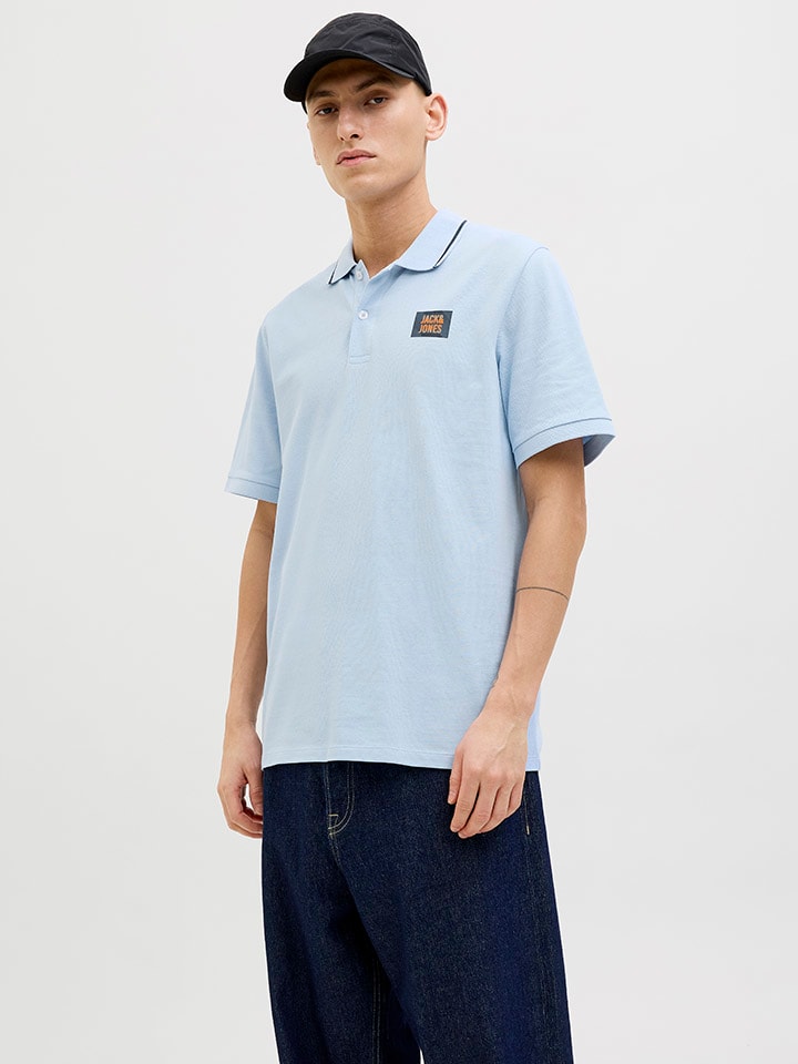 

Футболка поло Jack & Jones, светло-синий