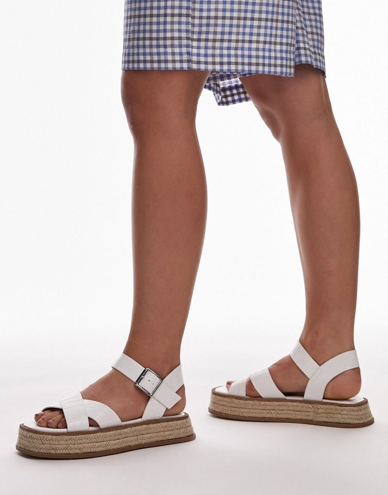 

Белые эспадрильи на плоской подошве Topshop Wide Fit Jenna