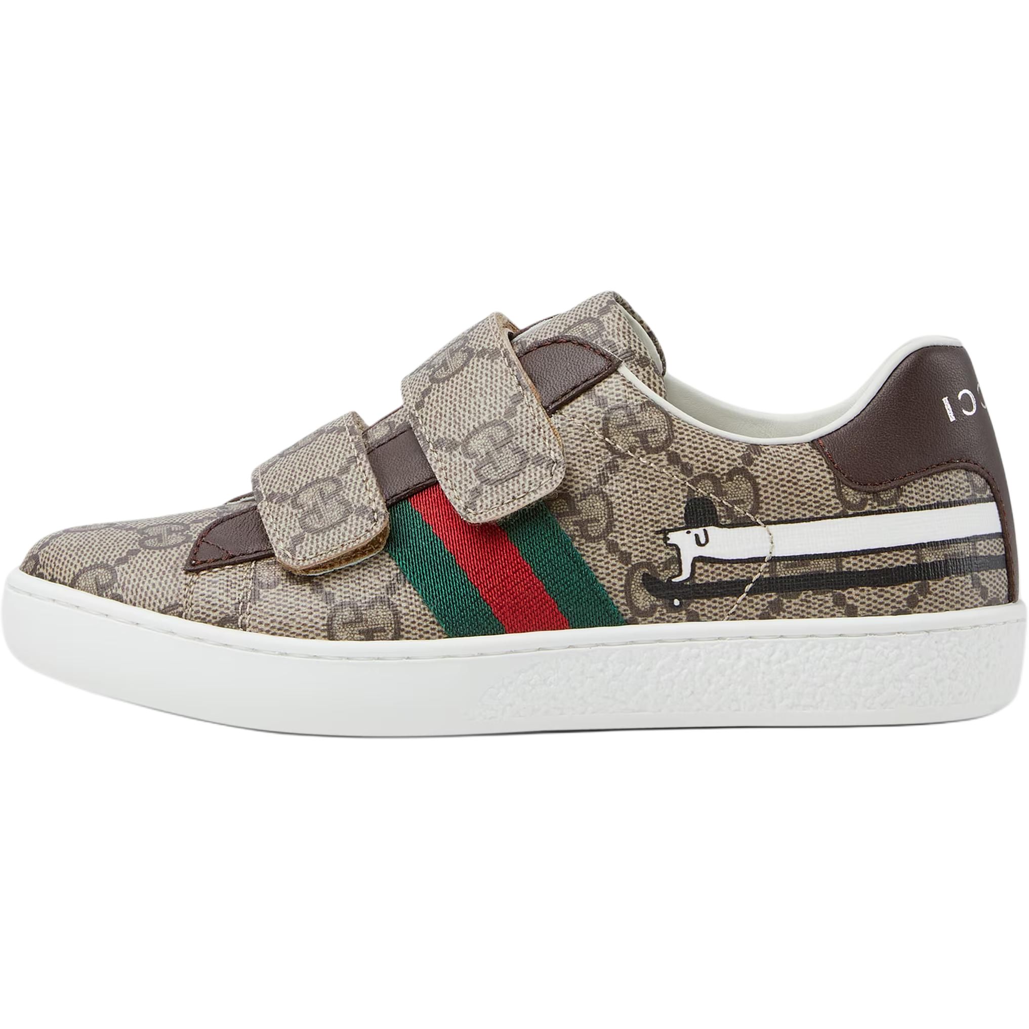 Кроссовки детские ACE Gucci низкие для скейтбординга, коричневые — фото 2