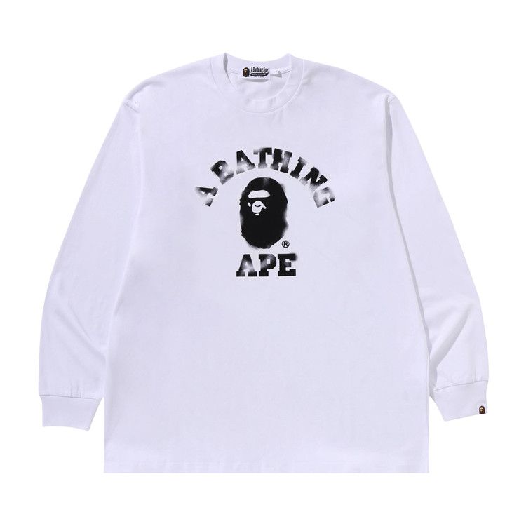 

Футболка BAPE College Relaxed Fit Long-Sleeve Tee, White