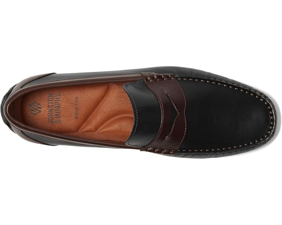 Мужские лоферы Johnston & Murphy Beck Penny, Black/Mahogany Full Grain — фото 2
