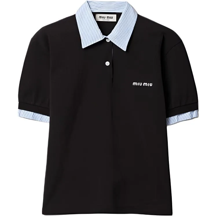 SS26 Polo Shirt Women's MIU MIU, черный