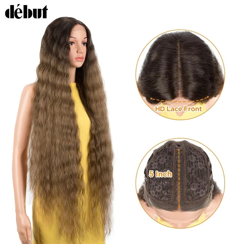 Супердлинный волнистый парик Lace Front от DÉBUT, 104 см, коричневый Début, Brown — фото 2