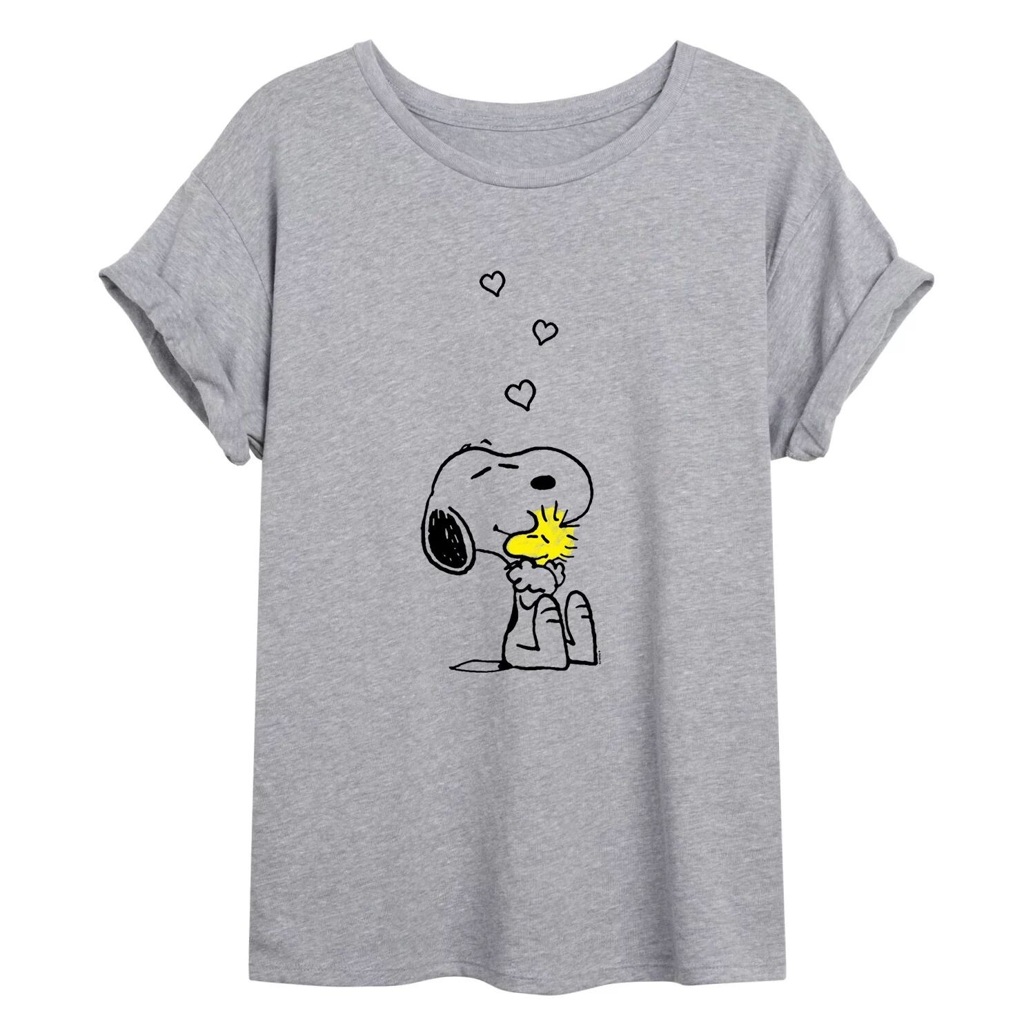 

Струящаяся футболка Juniors' Peanuts Hugs And Love Licensed Character