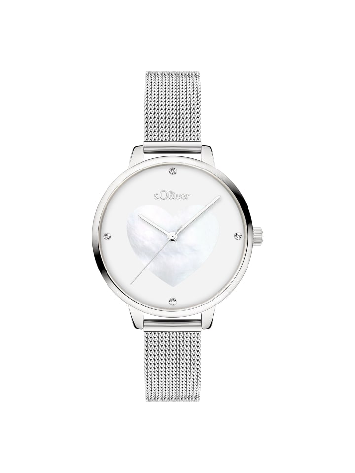 

s.Oliver Наручные часы с очаровательным перламутровым сердечком из серебра