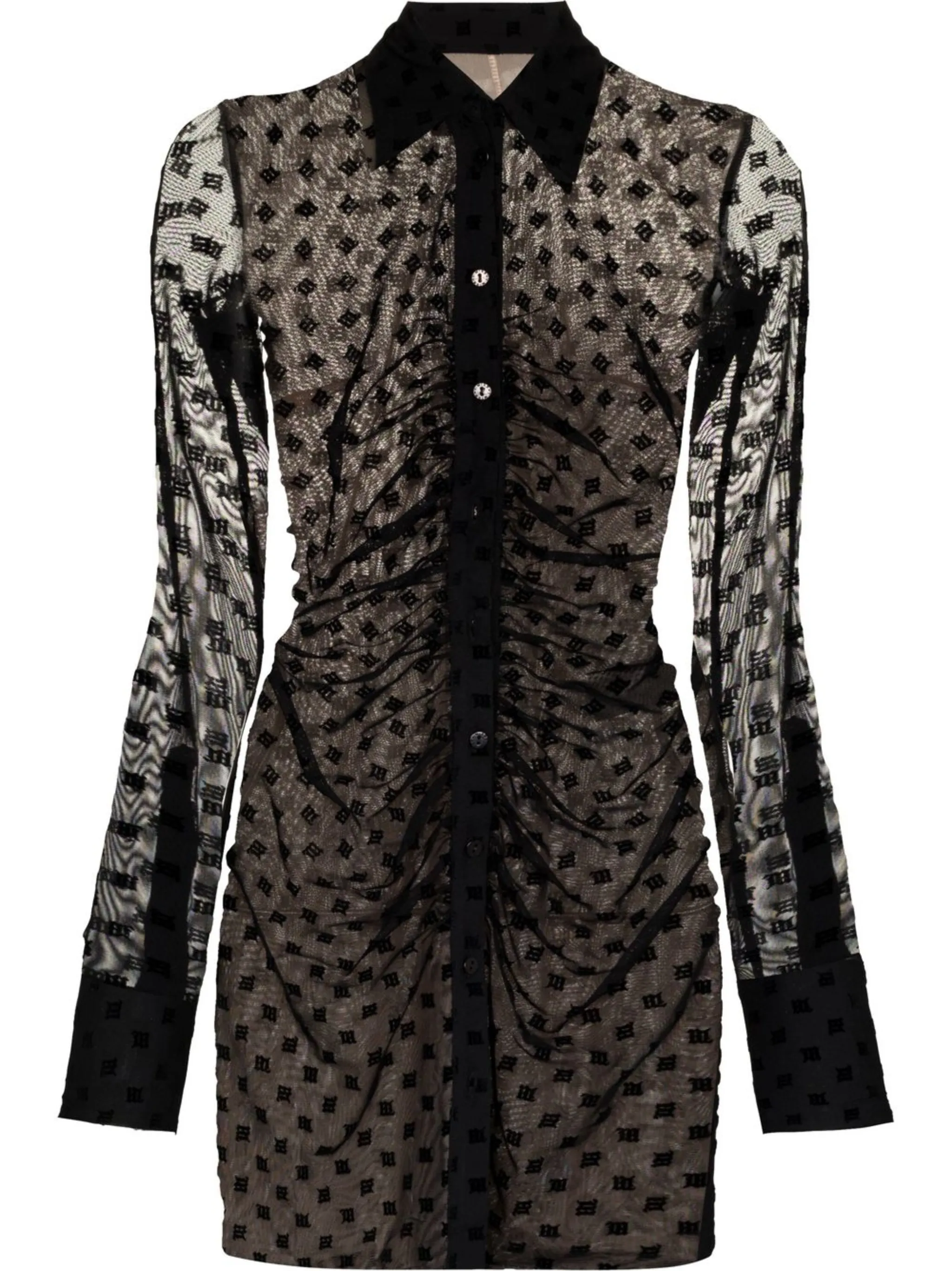 

Платье-рубашка мини с монограммой Misbhv, черный