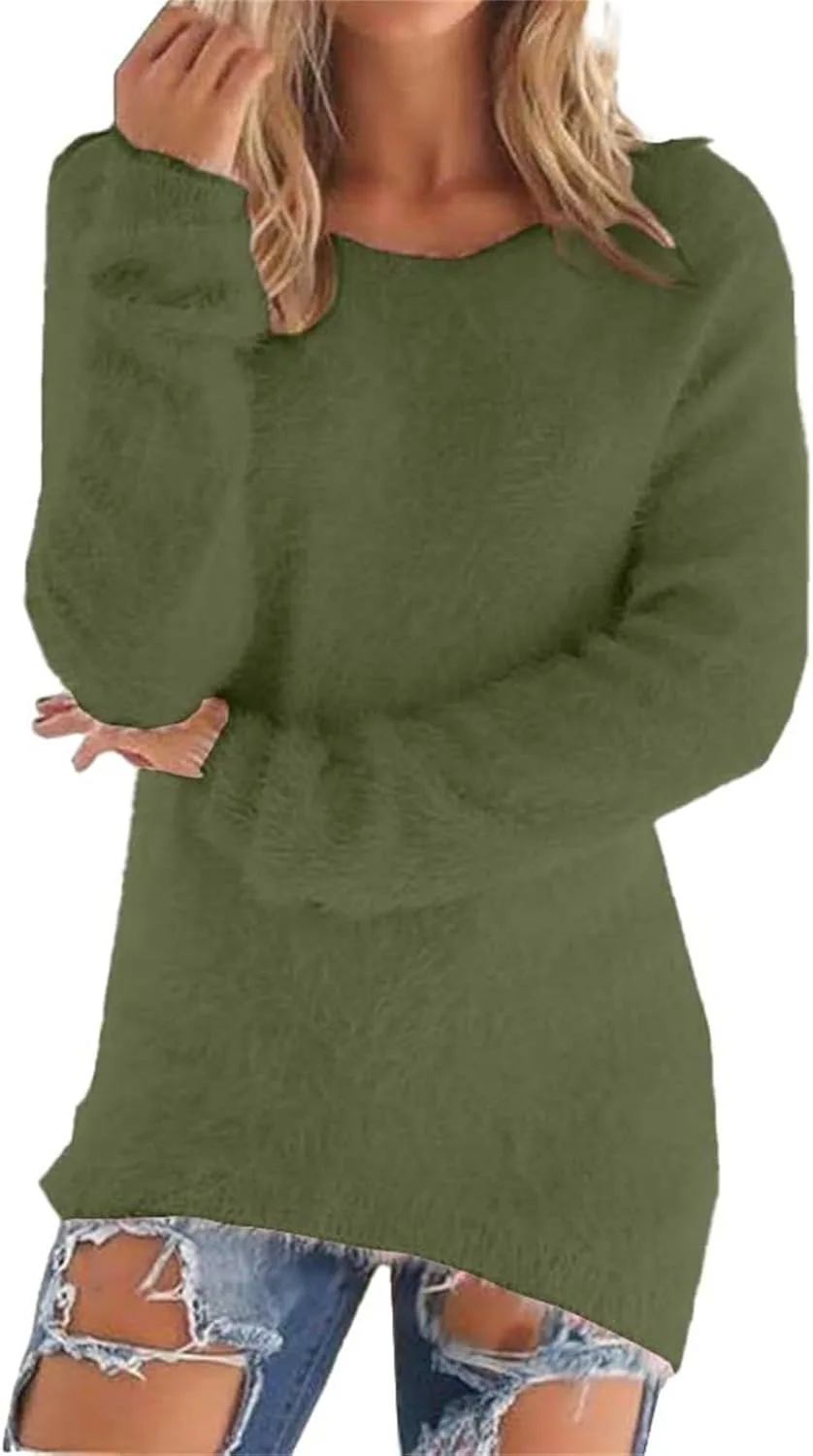 

Свитер для женщин с капюшоном, длинным рукавом и круглым вырезом yaoeye