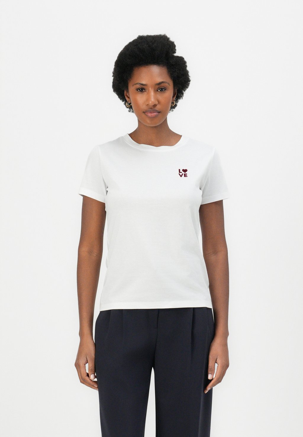 

Футболка с принтом T-shirt basic BOSS, слоновая кость