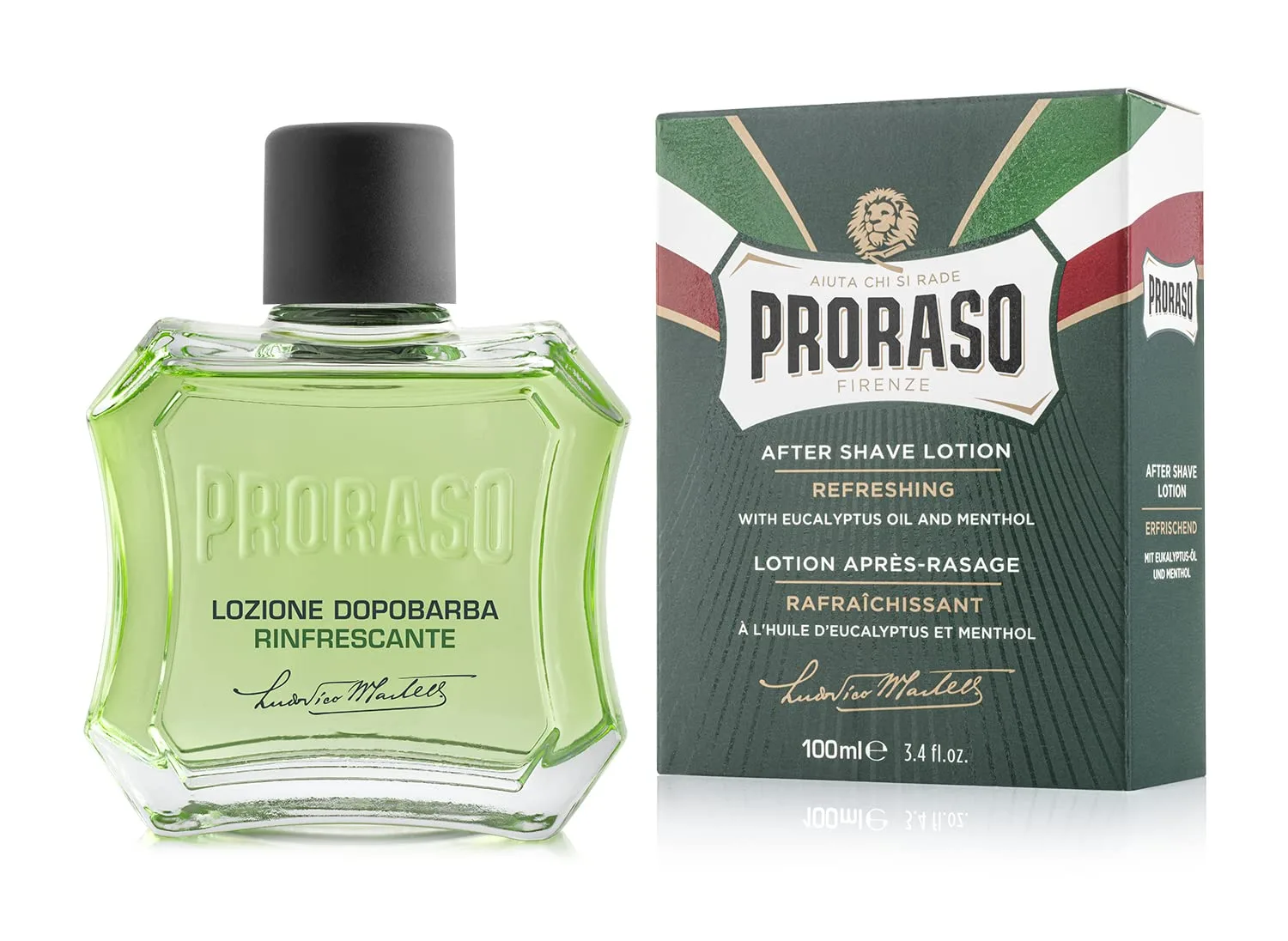 Лосьон после бритья Proraso - масло эвкалипта и ментол - освежающий спрей после бритья для всех типов бороды - премиальное итальянское средство для бритья для мужчин - 95 мл