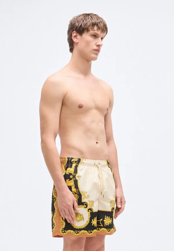 Плавки с принтом "мифический барокко" Versace, Black/Ivory/Autumn Spice — фото 4