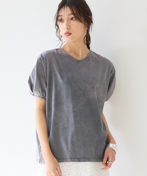 

Футболка из хлопка, свободного кроя, с пышными рукавами SMILE LAND, угольно-серый