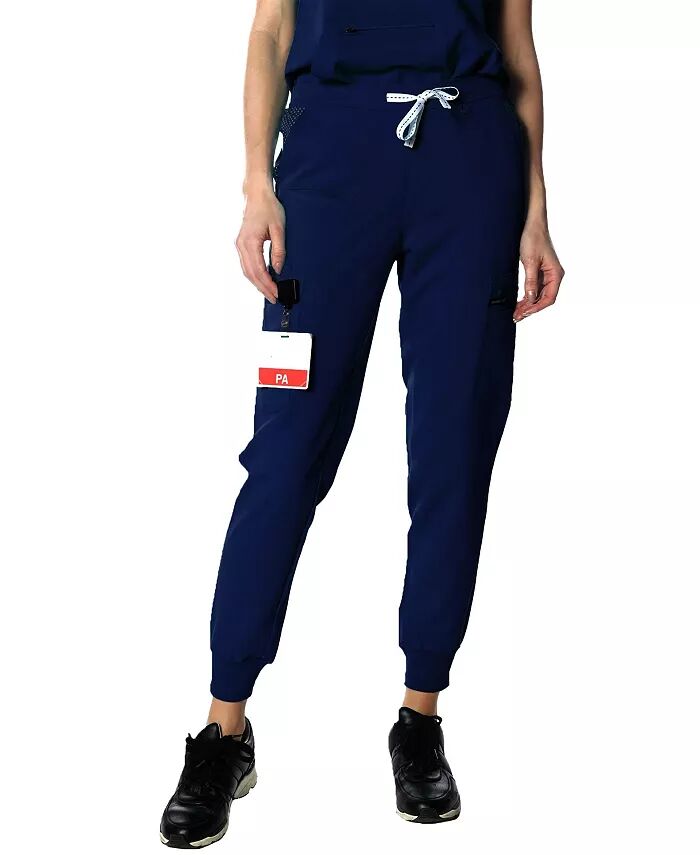 

Брюки-комбинезоны Valencia Jogger Scrub для миниатюрных женщин Members Only, синий