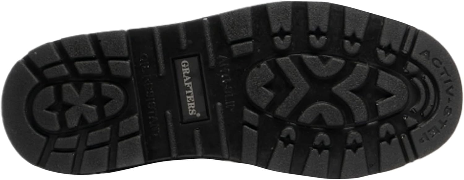 Мужские ботинки Grafters Mens Grinder с двойной вставкой и кожаной отделкой, черный — фото 4
