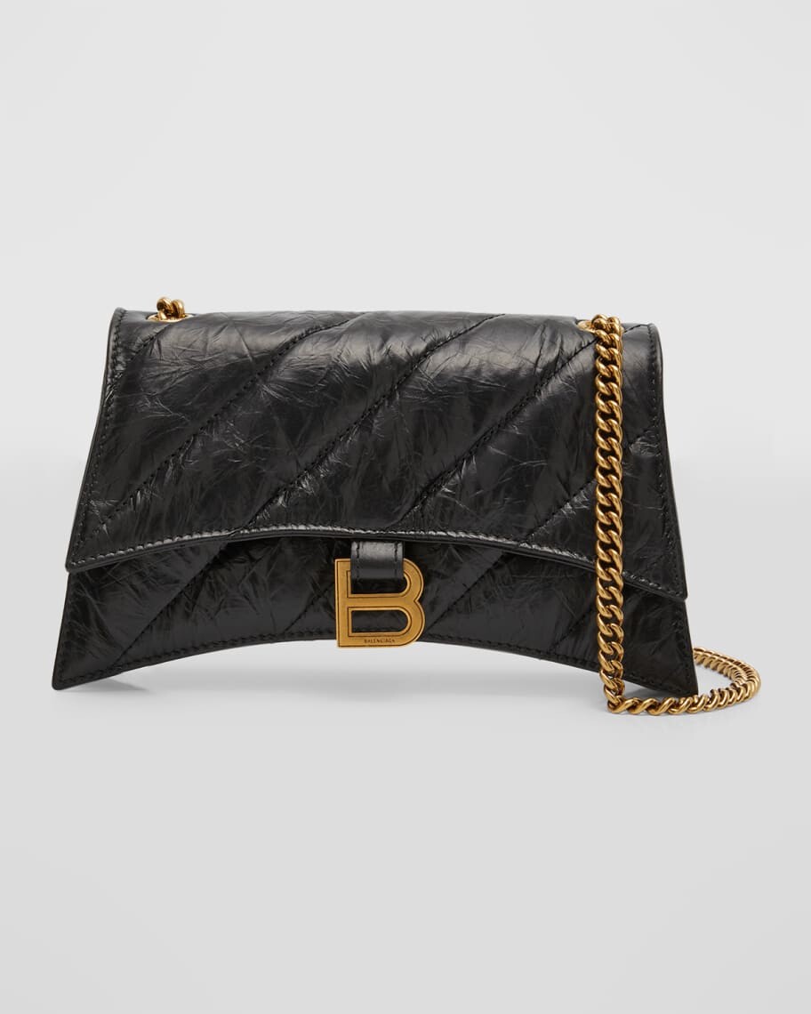 

Полосатый кожаный кошелек Crush на цепочке Balenciaga
