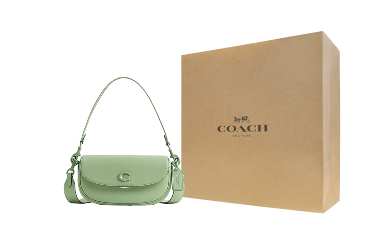 

COACH Сумка через плечо из коровьей кожи среднего размера женская светло-фисташкового цвета