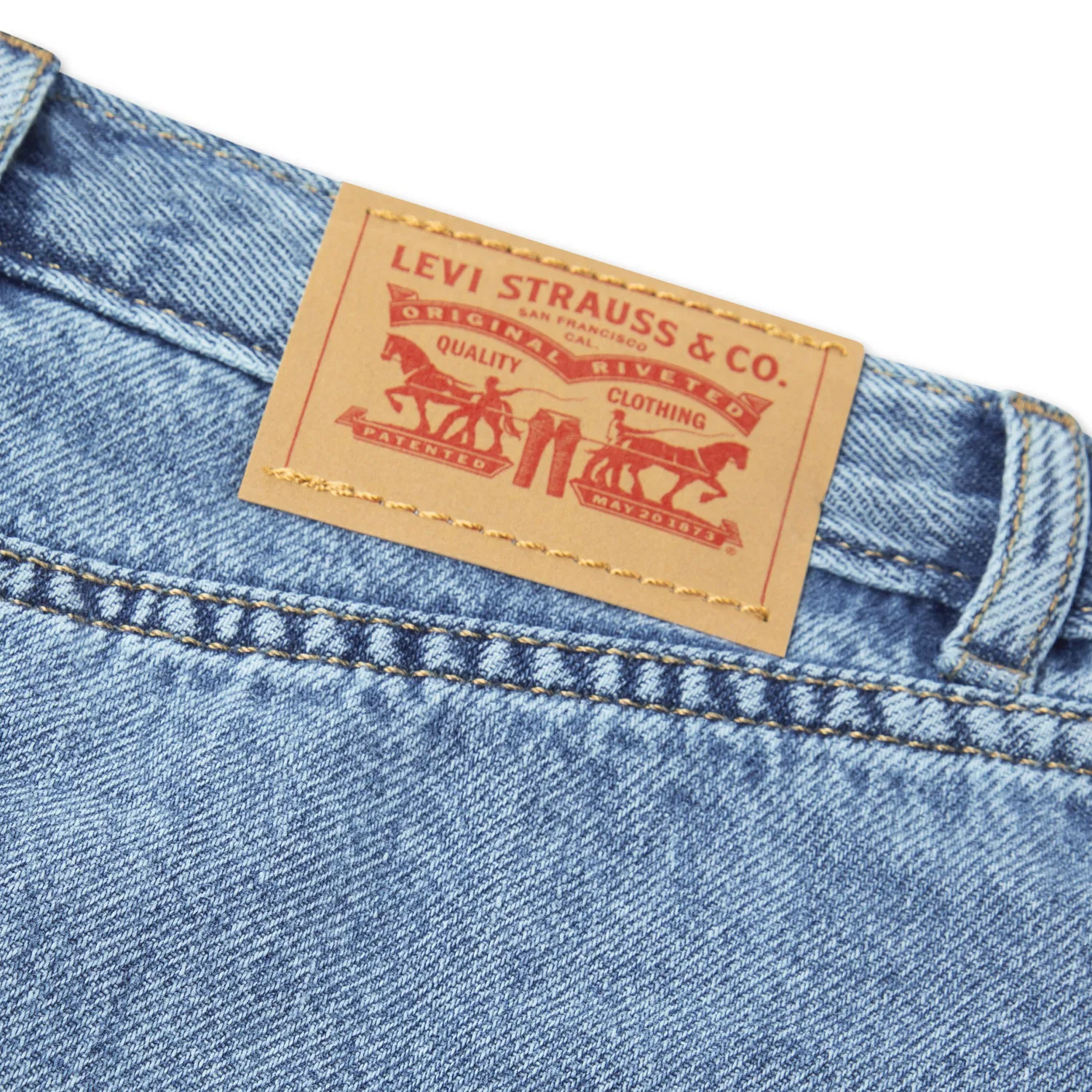 Джинсовая юбка-шорты с оборками для девочек 4-6 лет Levi's, Medium Wash — фото 4