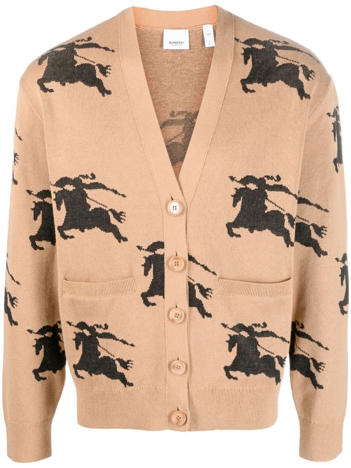 Кардиган Burberry EKD Cotton Silk, с вышивкой, бежевый