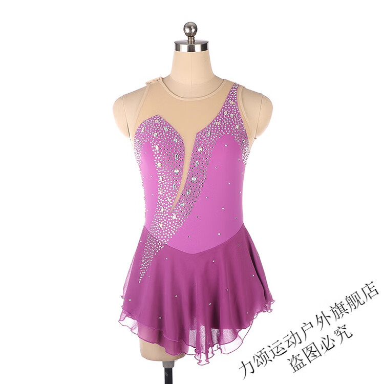

HEAD Костюм для фигурного катания, соревнований и экзаменов, без рукавов, с камнями 516, цвет eggplant purple, размер L