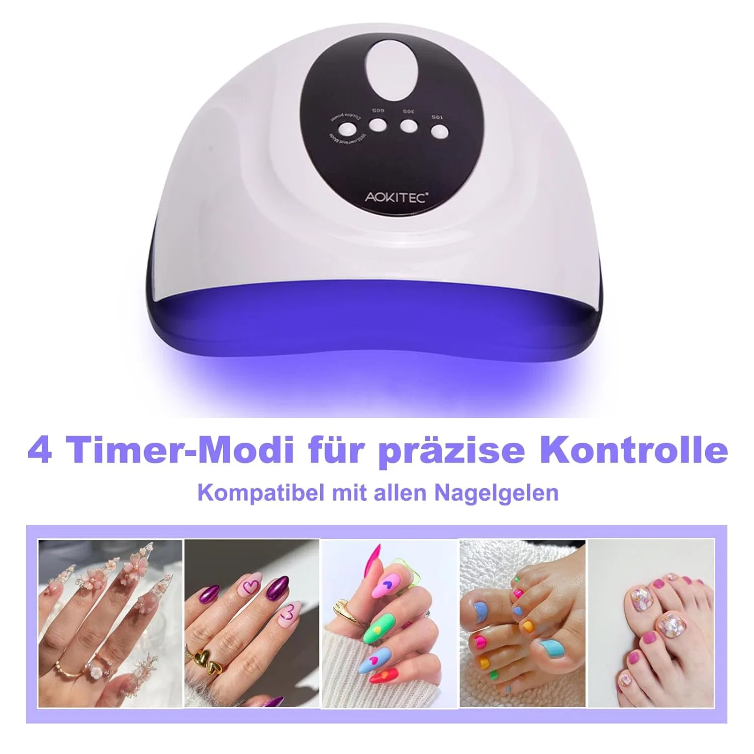 УФ/LED лампа для гель-лака Aokitec 150 Вт ‎Aokitec, 01-150 W Nail Lamp — фото 4