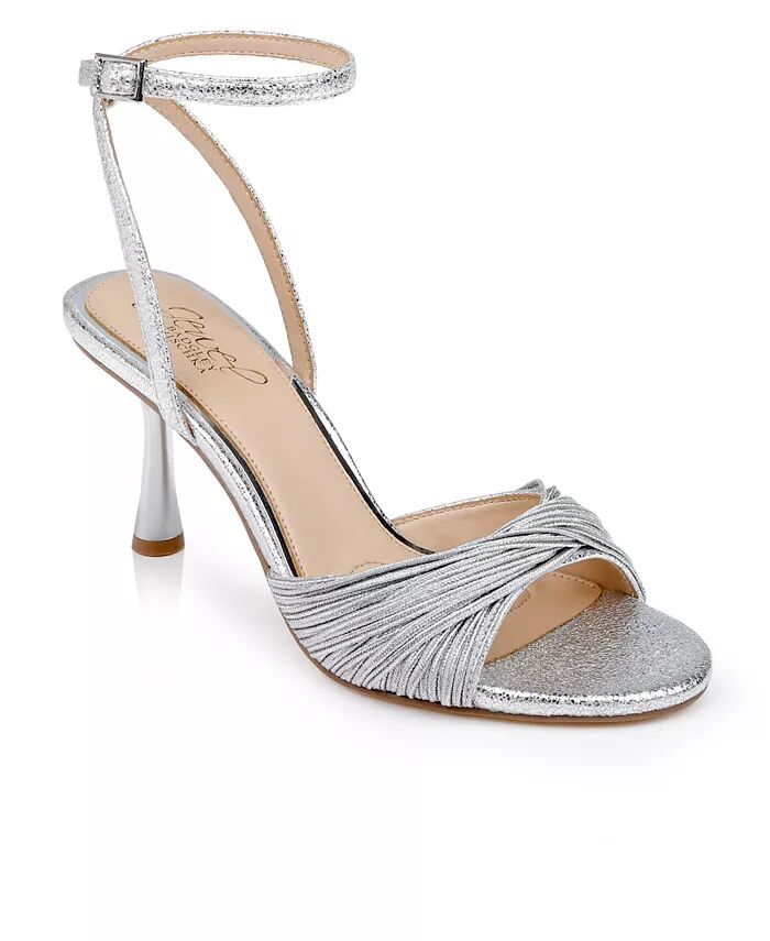 Женские босоножки Nanette Stiletto Dress Jewel Badgley Mischka, серебряный