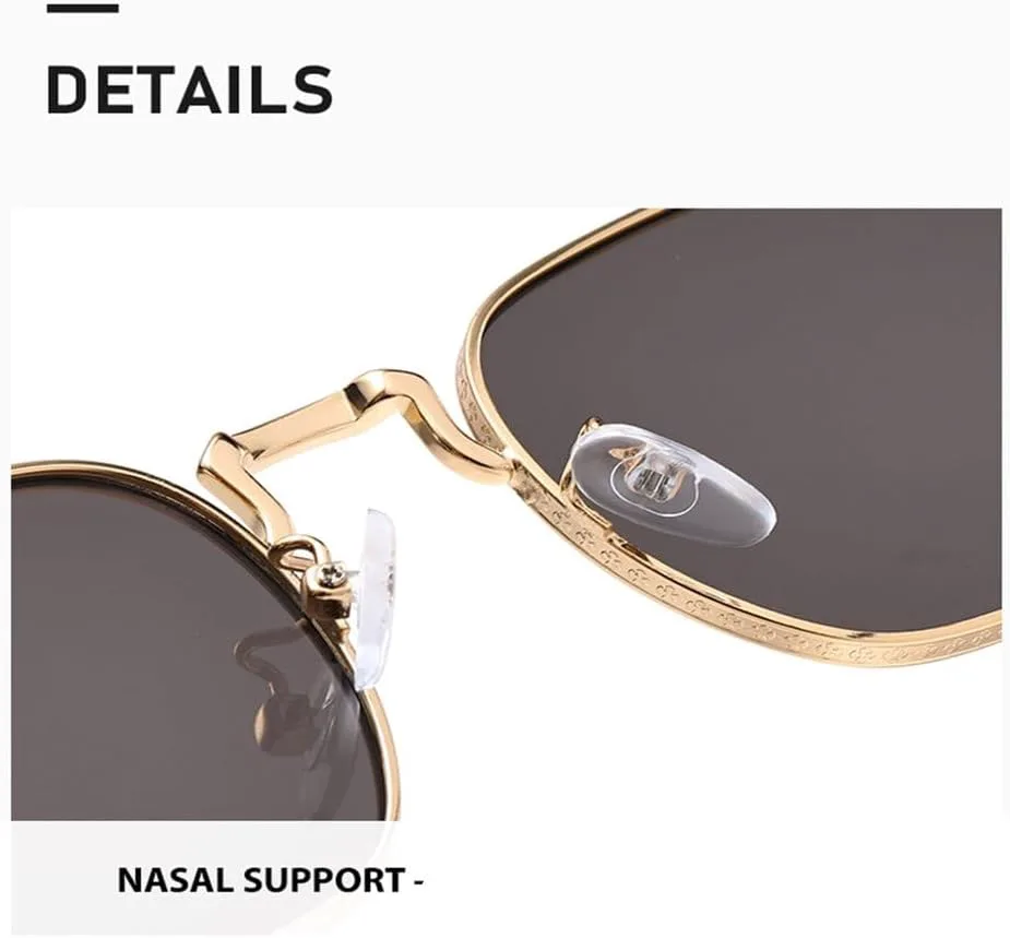 

Овальные металлические солнцезащитные очки, модные ретро-очки для мужчин и женщин, персонализированные очки с защитой от УФ-излучения UV400 LOVQZAOF, Green