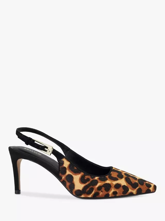 

Туфли-лодочки Dune Closed Pony Leopard Pointed Slingback, цвет brown/multi