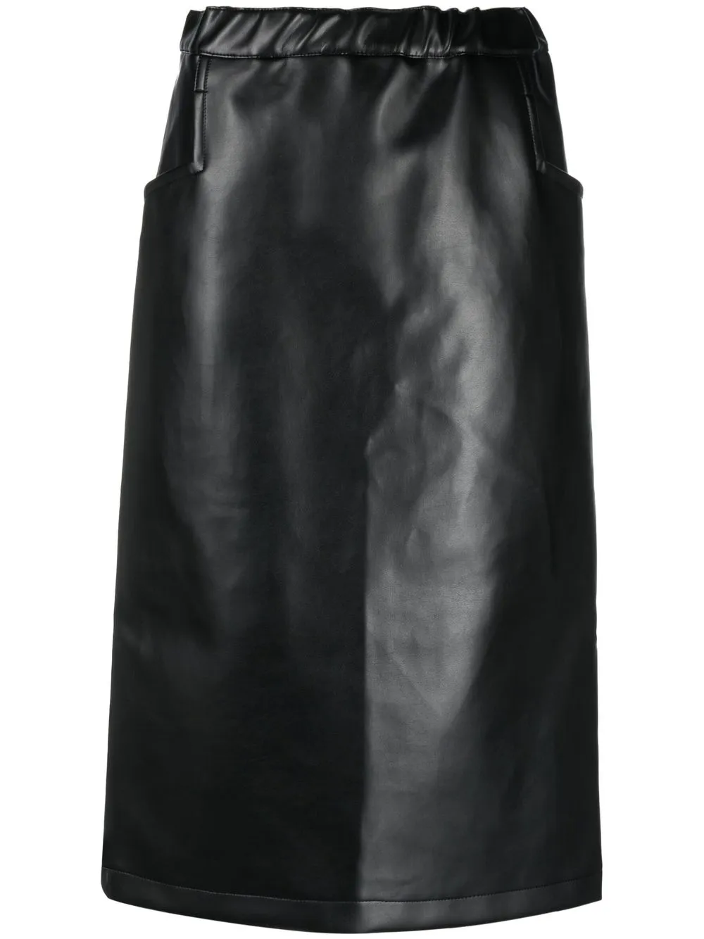 

Юбка из искусственной кожи с завышенной талией Black Comme Des Garçons, черный