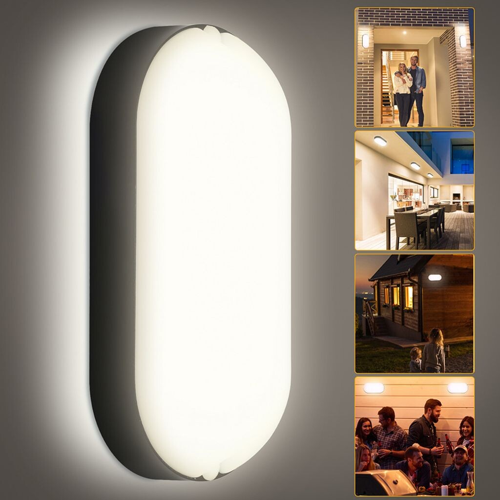 

Светодиодный потолочный светильник для влажных помещений, 15 Вт, подвал, гараж, класс защиты IP54, лампа ПК + ПБТ Jopassy, черный