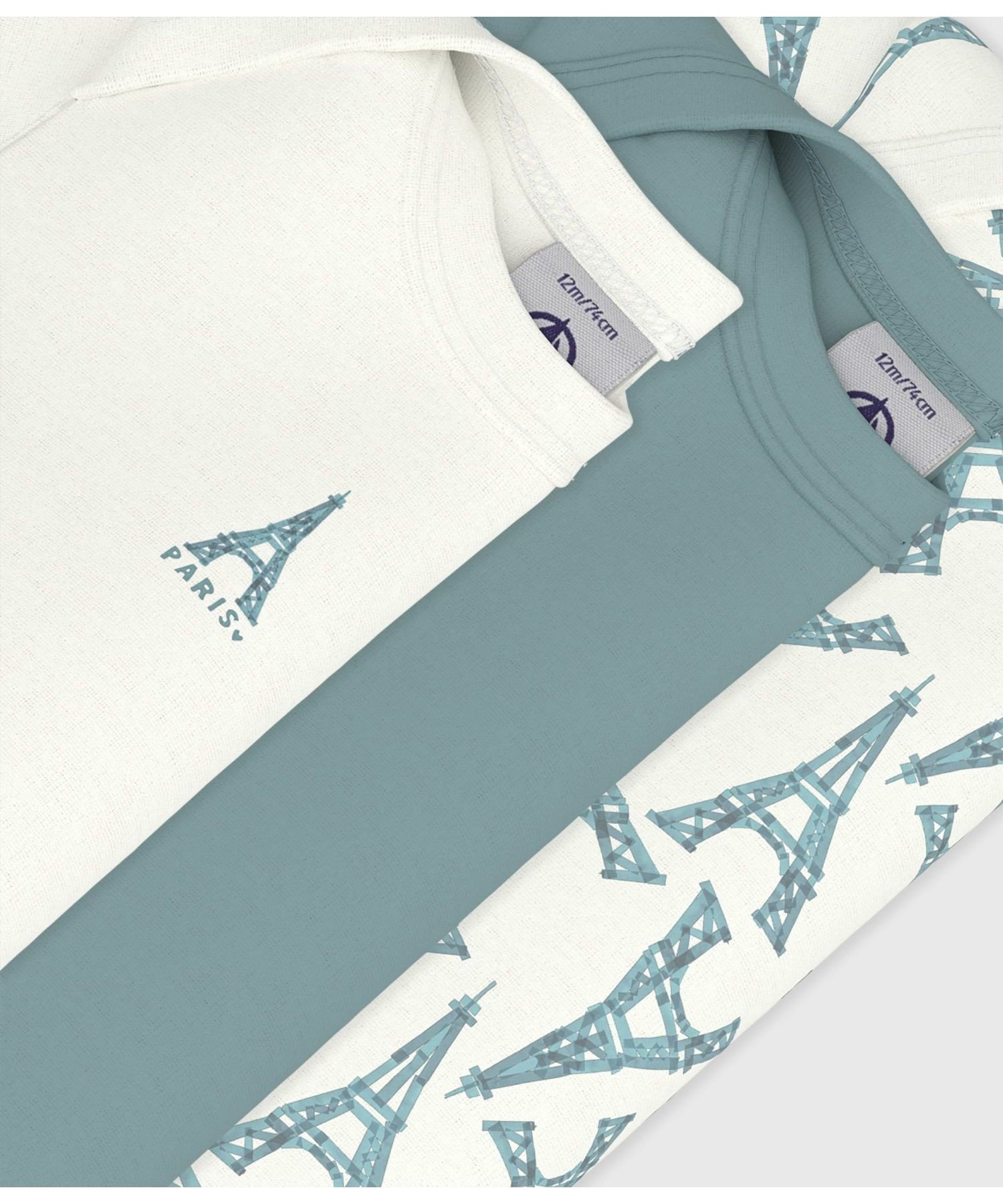 Боди с короткими рукавами (комплект из 3 предметов) PETIT BATEAU, Multicolor 1 — фото 3