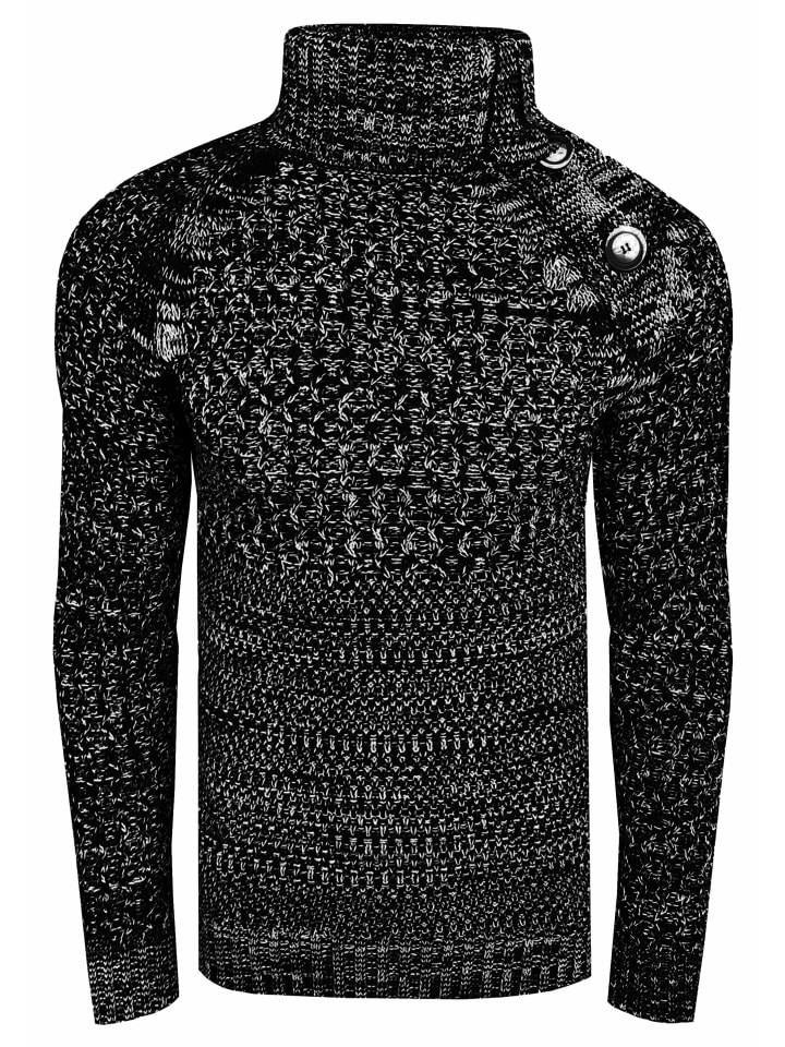 

Rusty Neal Свитер крупной вязки с высоким воротником и застежкой на пуговицы сбоку, черный