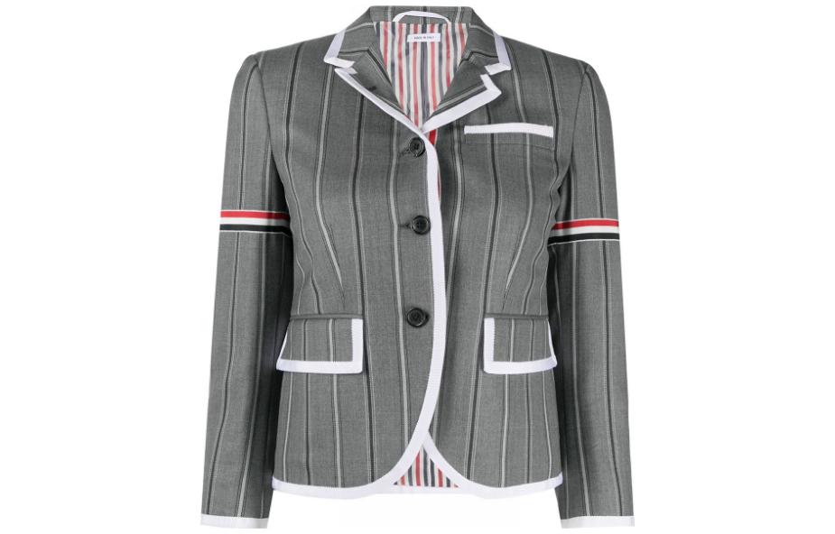 

Спортивный блазер в вертикальную полоску THOM BROWNE, серый
