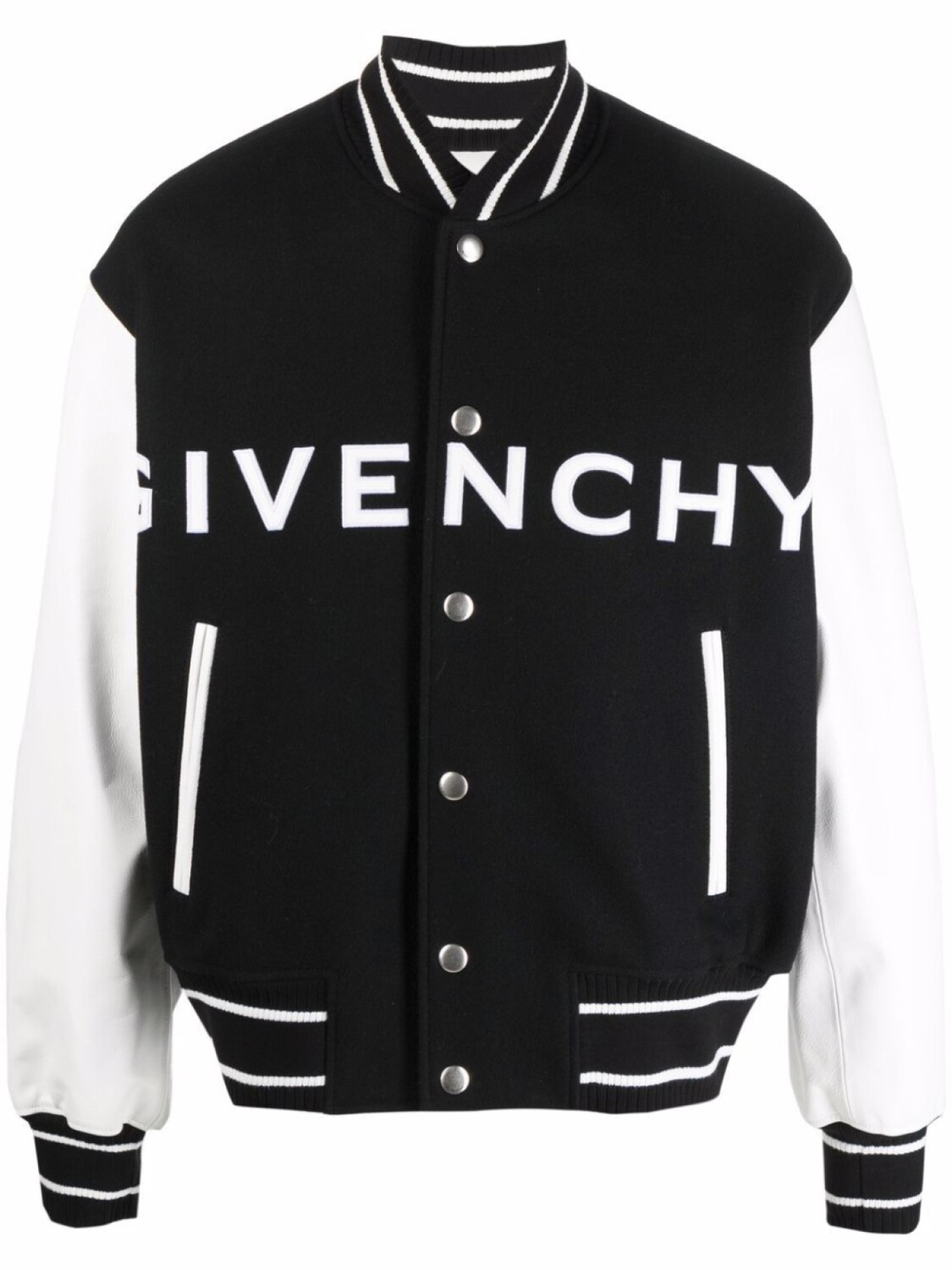 

Givenchy бомбер с контрастными рукавами, черный