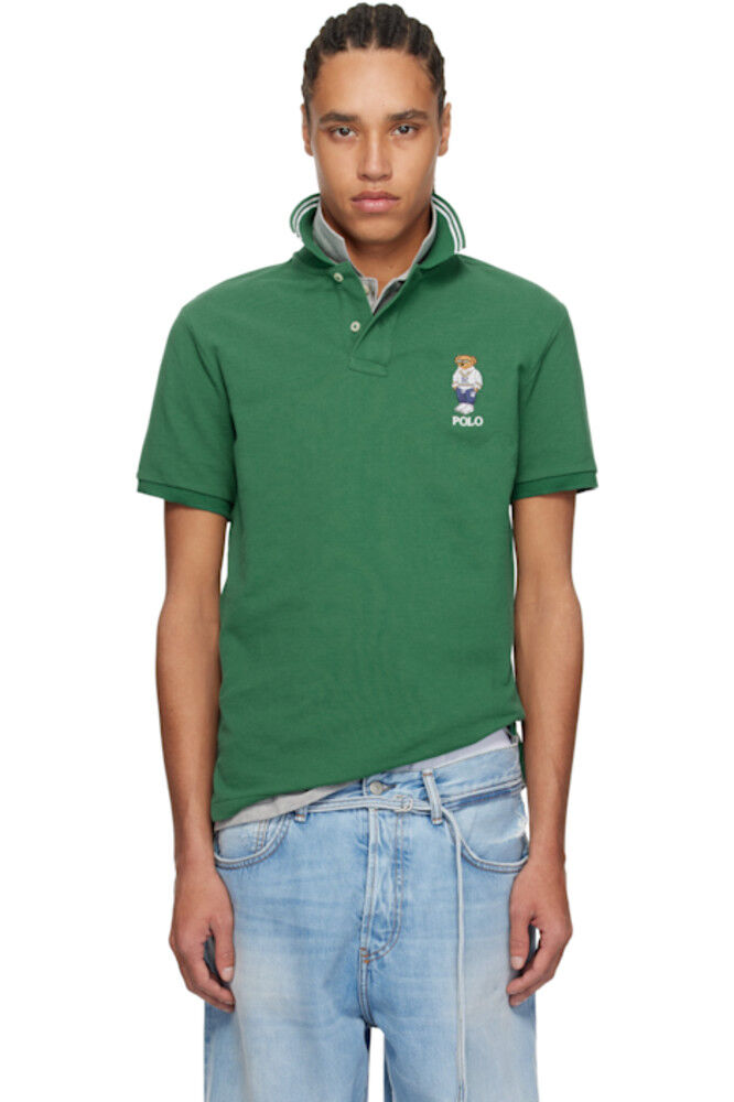 

Зеленый классический поло поло Bear Mesh Polo Ralph Lauren