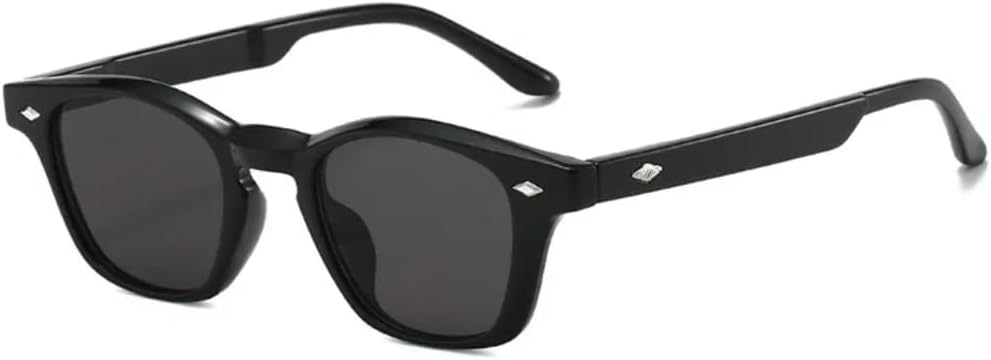 

Модные маленькие круглые солнцезащитные очки для женщин в стиле ретро с прозрачными линзами, пляжные очки с защитой от УФ-излучения UV400, мужские солнцезащитные очки в стиле панк с заклепками SZVVBKK, Black