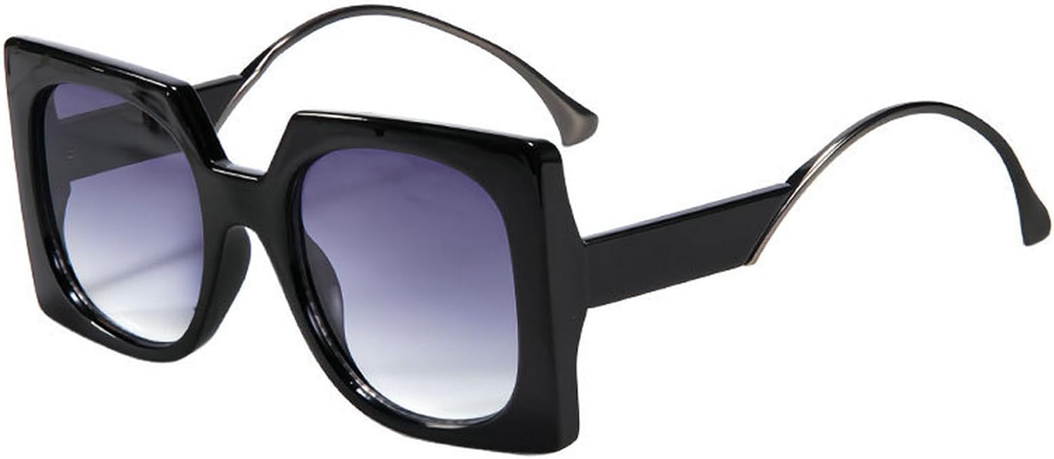 

Ретро-солнцезащитные очки большого квадратного размера для женщин, модные очки для мужчин 2025 года, темно-зеленые градиентные очки, защита от ультрафиолета UV400, модные женские солнцезащитные очки mincl, Black