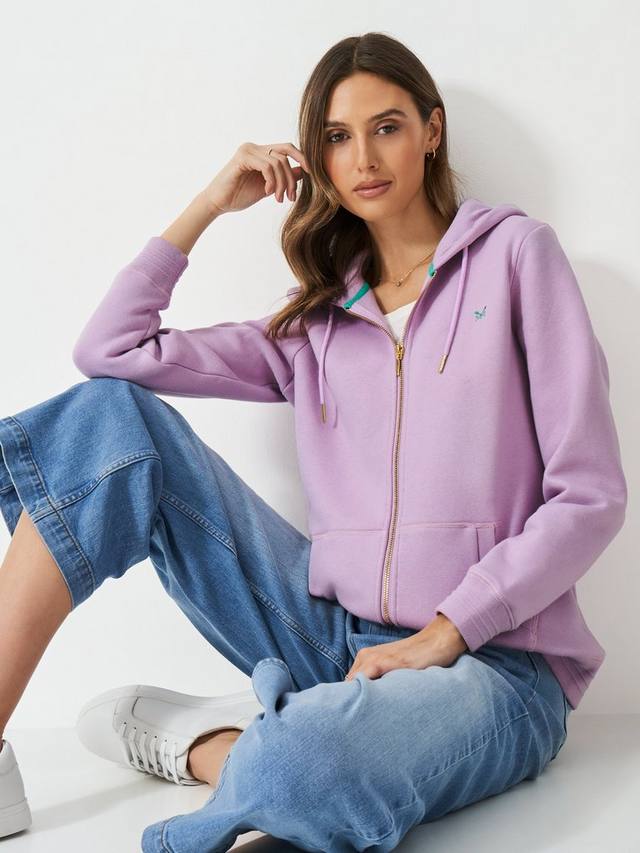 

Толстовка с капюшоном heritage на молнии Crew Clothing, цвет Pastel Pink