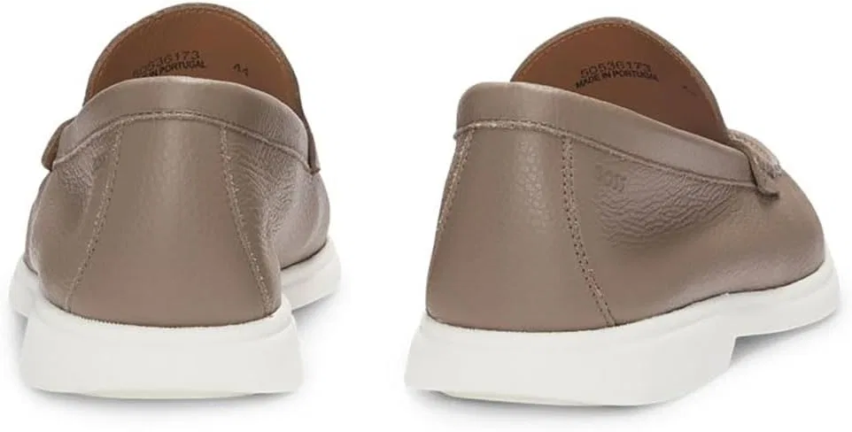 Мужские мокасины BOSS Sienne Mocc из рифленой кожи с логотипом. Размер, Medium Beige 260 — фото 4