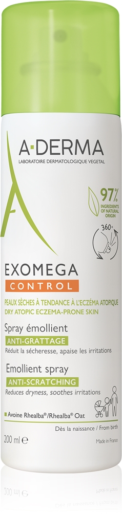 

Exomega control смягчающий спрей, увлажняющий крем, укрепляющий защитный барьер чувствительной и атопической кожи, спрей A-Derma, 200 мл