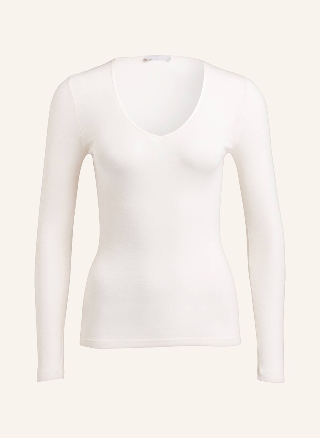 

Лонгслив woolen silk из шерсти мериноса с шелком HANRO, кремовый
