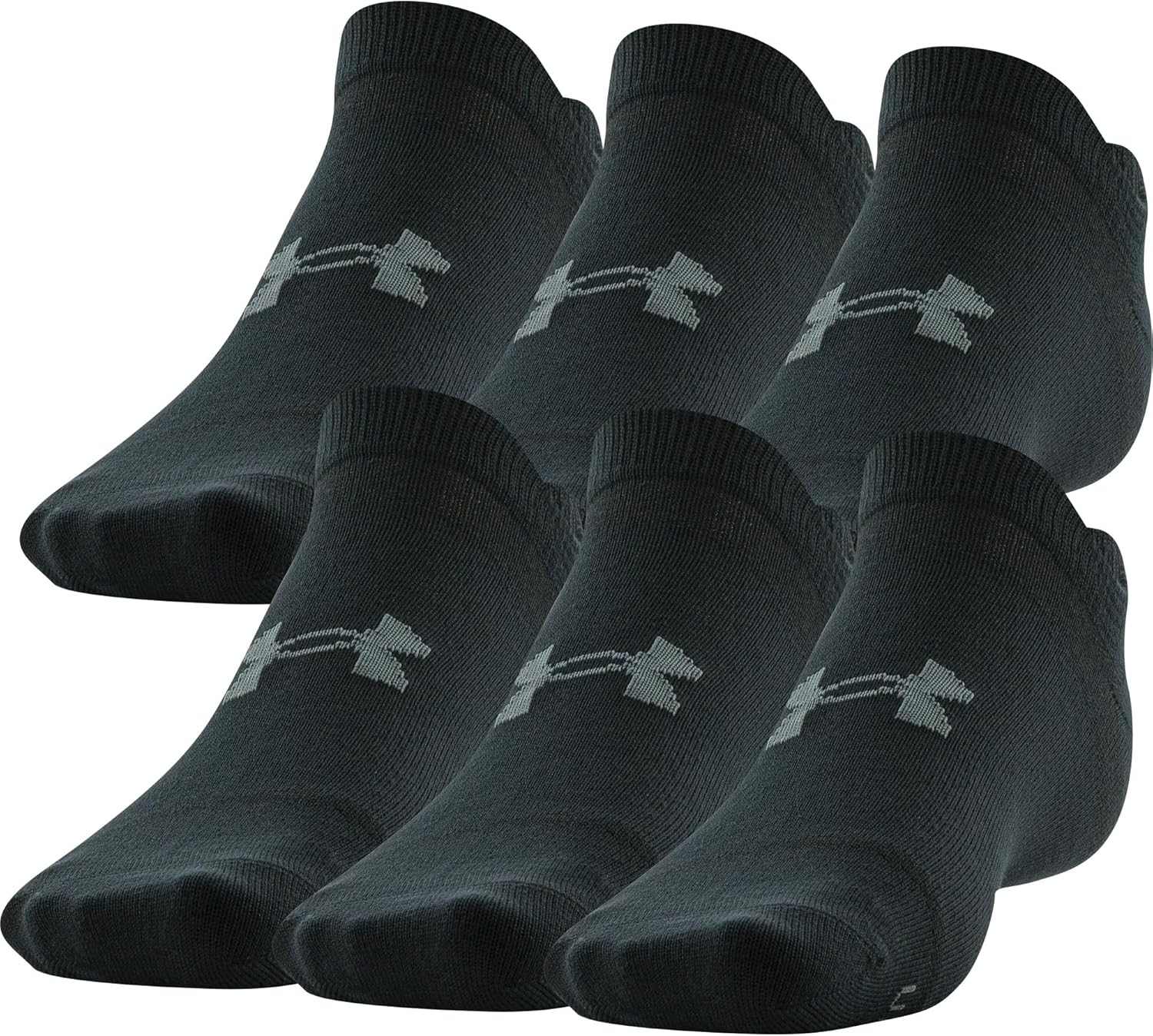 

Under Armour мужские носки Essential Lite No Show, 6 пар, Black Locked-In Fit