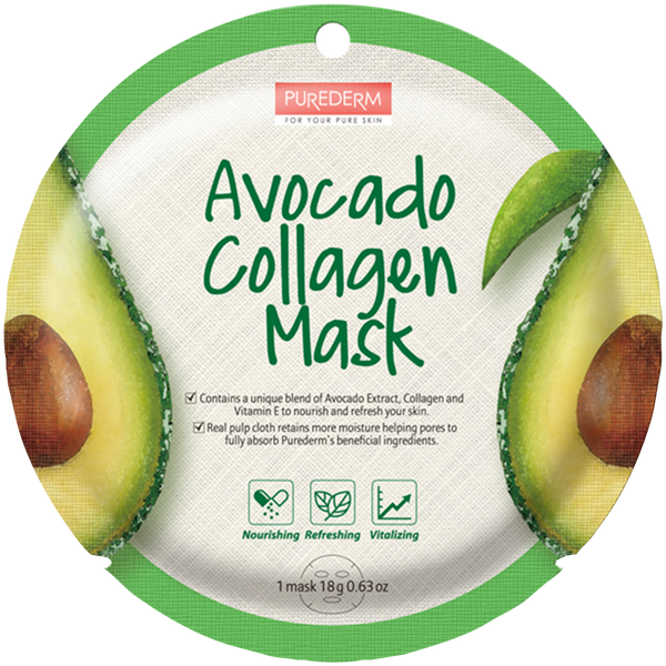 

Увлажняющая и лифтинговая маска для лица, 1 шт. Purederm Avocado collagen