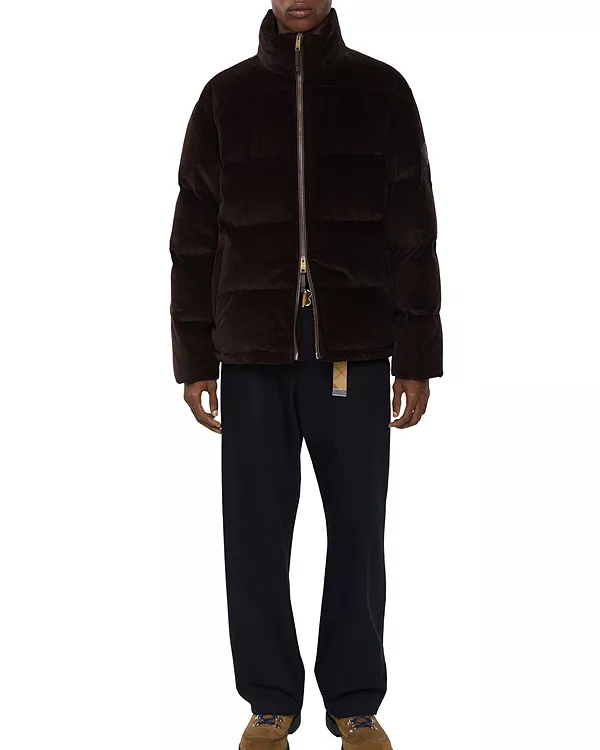 

Пуховая куртка из вельвета Snowdon Burberry, коричневый